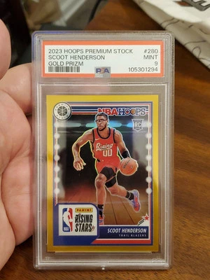 2023 Hoops Premium Stock - Rising Stars Gold Prizm Scoot Henders /10 PSA9!!! - Image 1 of 2