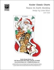 Peace on Earth Stocking Cross Stitch Pattern by Kooler Design Studio - Picture 1 of 2