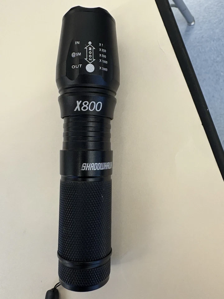 Shadowhawk Tactical Striking Telescopic ZOOM Flashlight X800 & Case & Batteries. - Image 1 of 4