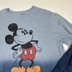 Mickey Mouse Sweatshirt Womens XXL Blue Ombre Disney - Picture 1 of 11
