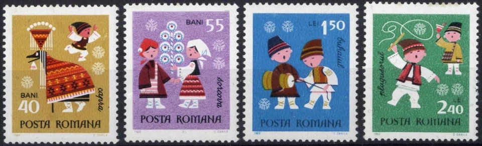 Romania 1969 TRADITIONS, NEW YEARS, CHILDRENS PLAYS, MNH, OG - image 1 of 1