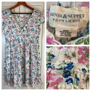 Denim & Supply Ralph Lauren Babydoll Dress Women Medium Prairie Romantic Cottage - Picture 1 of 16