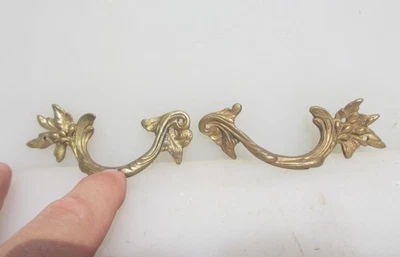 Vintage Brass Drawer Pulls Handles Ormolu Gold Gilt Rococo Old - £6 a Pair - Image 1 of 4