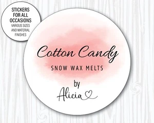 Personalised Stickers snow wax melts Flower Candle ANY WORDING 1215 - Picture 1 of 3