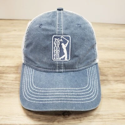 Kapalua PGA Tour Logo Hat Cap Strap Back Ahead Golf Blue Mesh Back Adjustable — 第 1/4 张图片