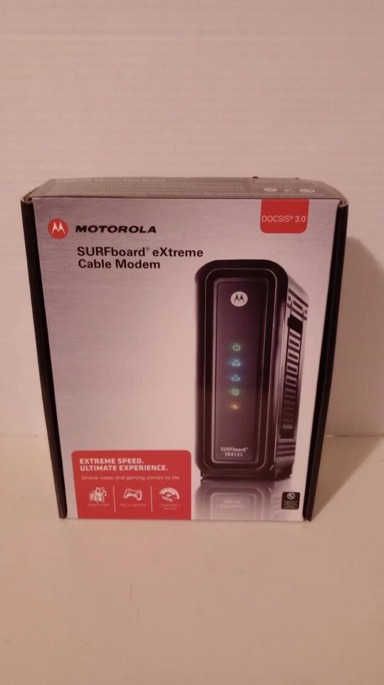 Motorola SURFboard eXtreme Cable Modem SB6121 UPC 575319-019-00 Stream Gamer - Image 1 of 4