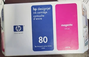 Genuine HP 80 MAGENT 175 ml Ink Cartridge C4874A DesignJet 1000 (2 Day Shipping) - Picture 1 of 1