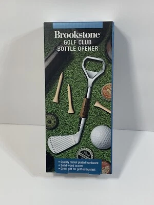 Abridor de botellas Brookstone miniatura para palos de golf niquelado práctico en carro de golf Foto 1 de 4
