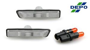 fit 97-98 BMW E36 3-Series Clear Side Marker Lights PAIR DEPO 328i 318i