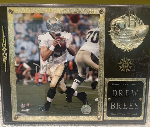 NEW ORLEANS SAINTS SIGNED DREW BREES #9 12" x 15" SPORTS PLAQUE WITH COA Cover