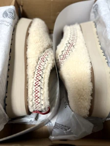 Ugg Tazz Heritage Braid Platform Slipper Natural Cream Sz 7 New In Box - Picture 1 of 8