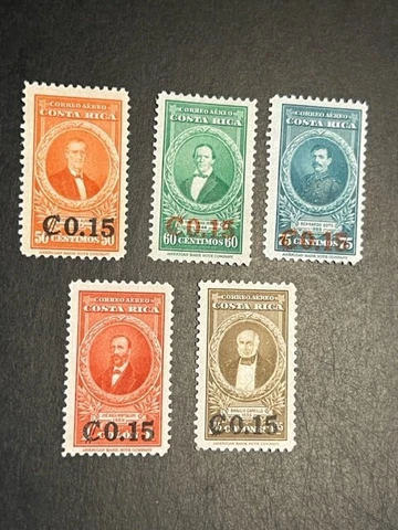 Costa Rica stamp C154-158 MH Cover