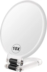 Magnifying Handheld Mirror Double Sided, Foldable Travel Makeup Mirror, Adjustab - Picture 1 of 6