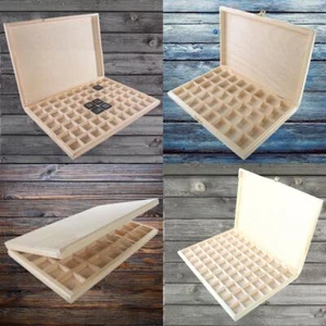 Wooden 40/50/70 Grids Gemstone Bead Jewellery Boxes Removable Dividers Organiser - Picture 1 of 48