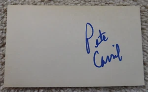 Tarjeta índice 3x5 firmada por Pete Carril HOF Princeton Sacramento Kings - Imagen 1 de 1