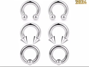 Ocptiy 2G 4G 6G 8G 12G 14G 16G Septum Rings Silver brand new best girls gift - Picture 1 of 4