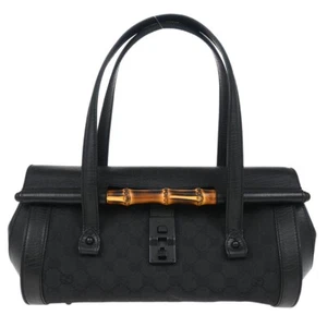 Gucci Black GG Bamboo Handbag 111713/002058 184996 - Picture 1 of 10