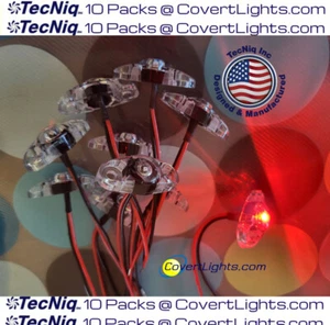 10  TecNiq RED/ Clear LED light Clearance Marker Trailer Truck Surface 2 wire - Bild 1 von 2