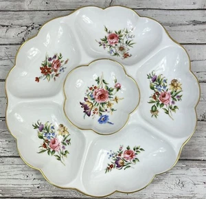 Vintage Royal Worcester Runde Floral 6-Abschnitte Schale 13 1/2" Hergestellt in England - Bild 1 von 13