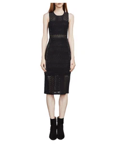 BCBGMAXAZRIA Negro Sita Encaje Vaina Cóctel Vestido Talla S - Imagen 1 de 4