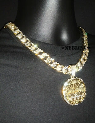 XL Colgante Última Cena con Collar de Cadena de Eslabones Cubanos Miami Chapado Circonita Foto 1 de 4