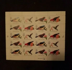 BIRDS AND FLOWERS 32¢ US POSTAGE STAMPS 1997 SHEET OF 20 - Picture 1 of 6