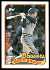 1989 Topps  #517  Greg Brock   First Base    Milwaukee Brewers  FREE shipping