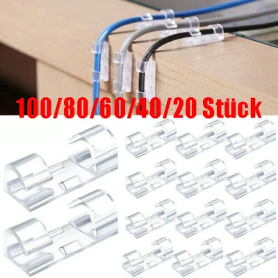 Kabel Halter Führung Schelle Manager Clip Klemme Selbst Klebend Schreib Tisch - Bild 1 von 4