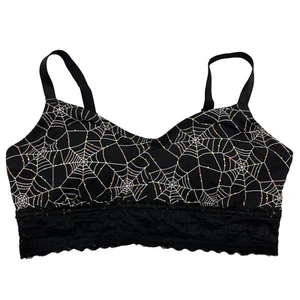 Neu mit Etikett Torrid leicht gefütterte Spitzen-Bralette Gr. 00X-0X-1X-2X-3X-4X schwarze Spinnennetze - Bild 1 von 19