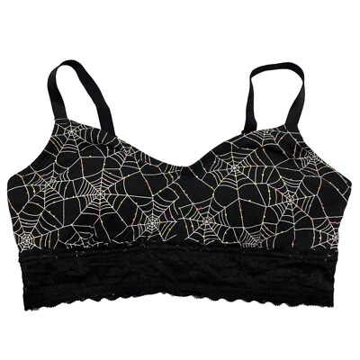 NWT TORRID Lightly Lined Lace Bralette Sz 00X-0X-1X-2X-3X-4X Black Spider Webs - Image 1 of 4