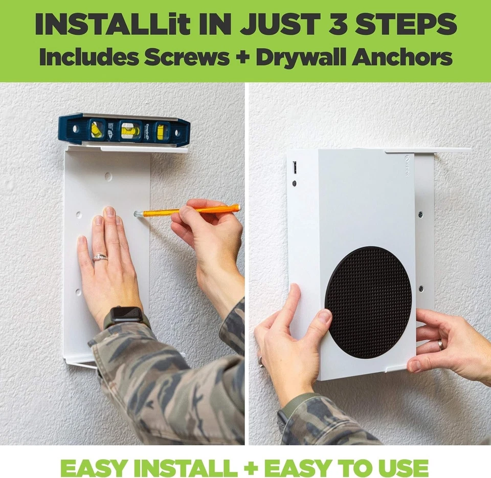 HIDEit Series S White Steel Wall Mount for Xbox Series S - Image 1 of 4