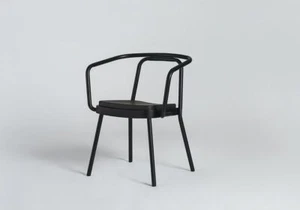 Set of 2 Modern Metal, Wood, and Leather armchairs - Picture 1 of 3