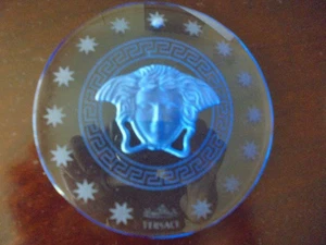 Versace Rosenthal  Medusa Suncatcher Christmas Ornament Blue Pre-owned - Picture 1 of 1