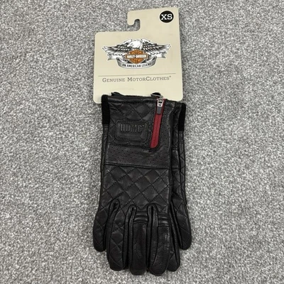 Harley Davidson Leather Gloves Womens XS Quilted Excursion Riding NWT 98022-18VW - Image 1 of 4