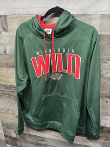 Sudadera pulóver de poliéster con capucha verde salvaje de la NHL Minnesota talla grande - Imagen 1 de 5