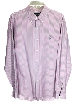 Vtg Polo Ralph Lauren Shirt Men's L Stripe Cotton Long Sleeve Button Down - Image 1 of 4