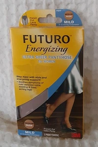 FUTURO Ultra Sheer Pantyhose Energizing Support Mild French Cut Nude MEDIUM New - Picture 1 of 5