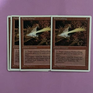 Mtg Flame Breath English Set Of 4 1 Printing Error Card - Picture 1 of 5