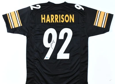 Camiseta deportiva James Harrison autografiada negra estilo profesional - Beckett con holograma *negra Foto 1 de 3