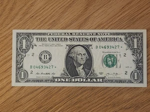 2013 B RARE DUPLICATE FORT WORTH $1 STAR NOTE B04693427* - Picture 1 of 5