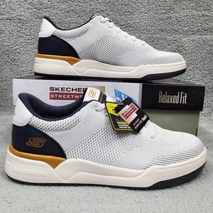 Skechers Corliss Dorset Mens Shoe Size 11 White Navy Blue Relaxed Fit Sneaker - Picture 1 of 7