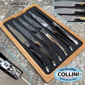 Laguiole En Aubrac - Set 6 pezzi artigianali con manico in corno - coltelli d... - Picture 1 of 9