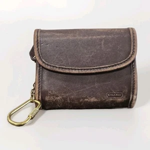 Vintage Coach Small Brown Leather Keychain "Multi-function Purse" Wallet - Bild 1 von 8