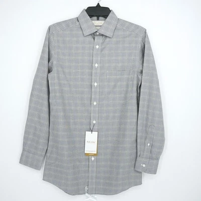 Camisa Roundtree Yorke Etiqueta Dorada 14.5"-32" DELGADA Marrón Oscuro Blanco Azul Sin Planchar Nueva con Etiquetas Foto 1 de 4