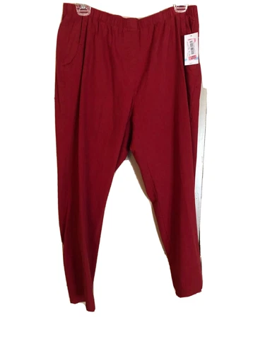 Allison Daley Red Pull-on Elastic Waist Side Pockets Cotton Blend Pants Size 20W - Image 1 of 1