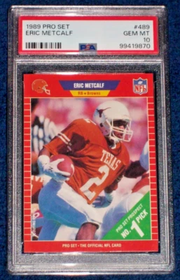Eric Metcalf Rookie #489 Pro Set 1989 PSA 10 Cleveland Browns Foto 1 de 3