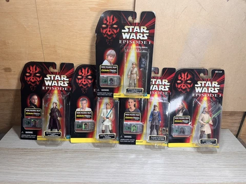Star Wars Episode 1 Lot of 5 Figures w/ CommTech Chip NEW on Card 1998 Cover