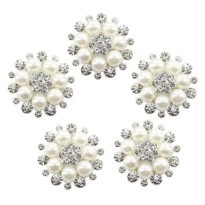5 Pcs Rhinestones Buttons Flower Sewing On Clothes Buttons Decorative Buttons - Picture 1 of 8