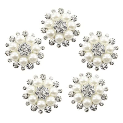 5 Pcs Rhinestones Buttons Flower Sewing On Clothes Buttons Decorative Buttons - Image 1 of 4