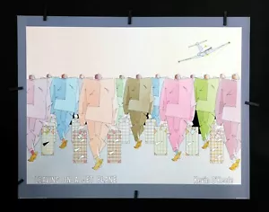 Kevin O'Keefe - Leaving On A Jet Plane - 1980's - Offset Poster - Picture 1 of 6